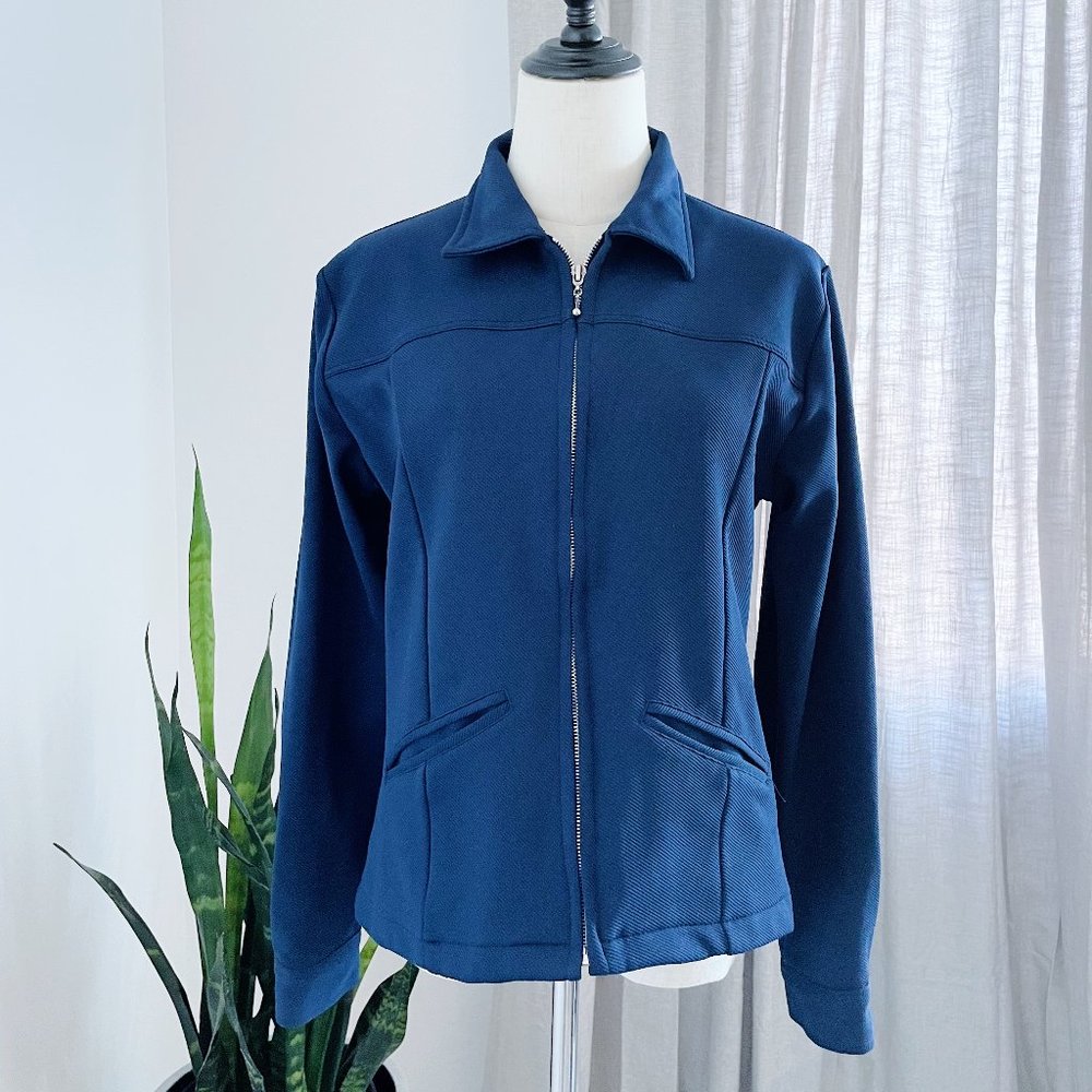 Vintage Free People Blue Zipper Jacket Size Medium